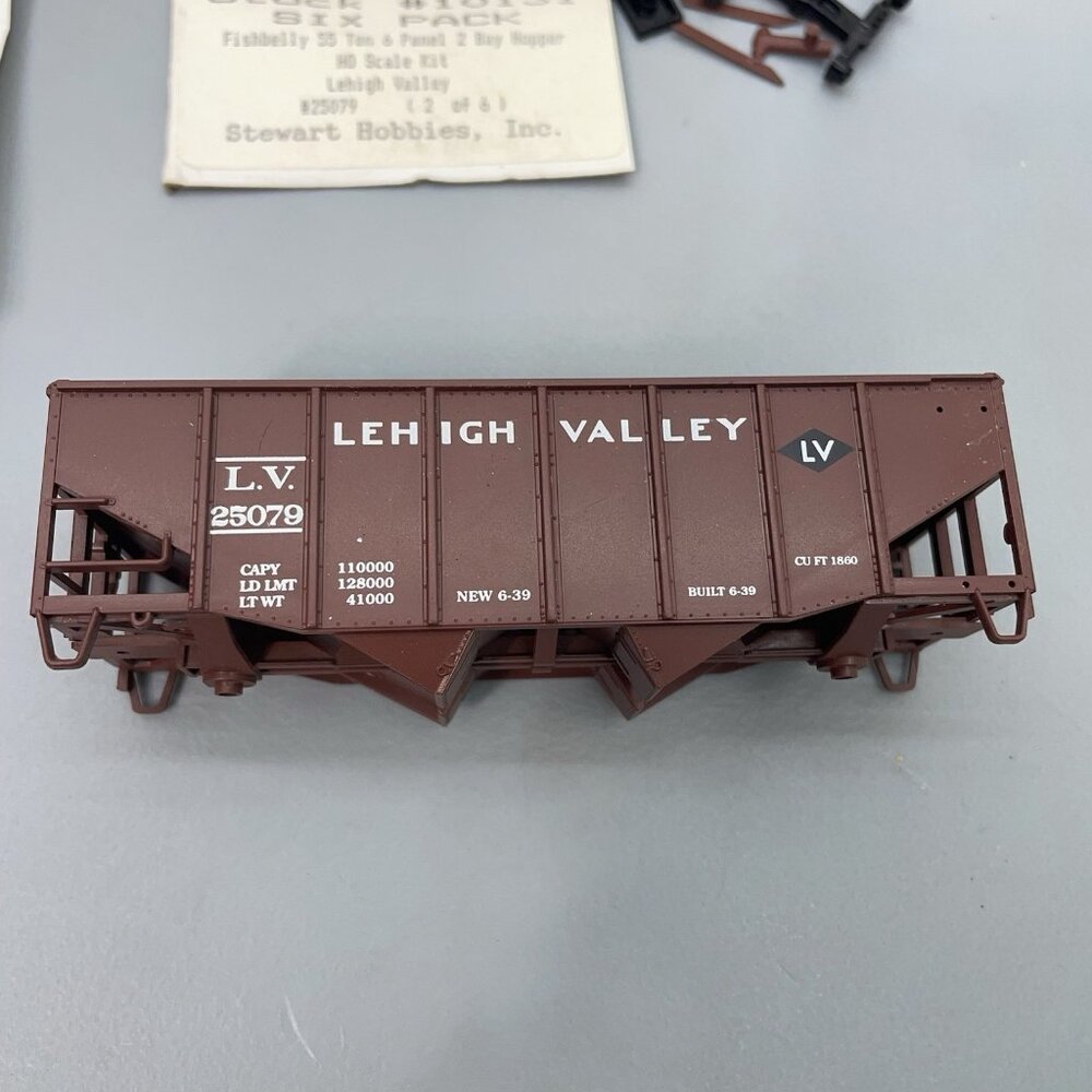 Stewart HO Lehigh Valley 25079 Fishbelly 55 Ton 6 Panel 2 Bay Hopper Train Car - Picture 7 of 12